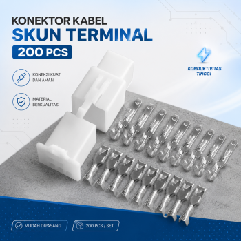 RRINA Socket Motor Kecil Konektor Kabel Skun Terminal 2.8mm 200 PCS - RR20