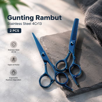 SR Gunting Rambut Lurus Sasak Electroplating Stainless 4Cr13 2PCS - SR6