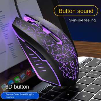 Gambar produk ONEVAN Mouse Gaming Wired USB RGB Crack Ergonomic 6D 6 Key 4800DPI - M20