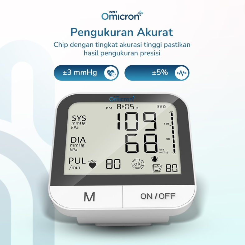 Gambar produk TaffOmicron Tensimeter Digital Pengukur Tekanan Darah English Voice - BMP-A7VL - 1