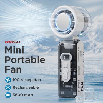 TaffGO Kipas Angin Portable Genggam Turbo Mini Cooling Fan 3600mAh - FC8