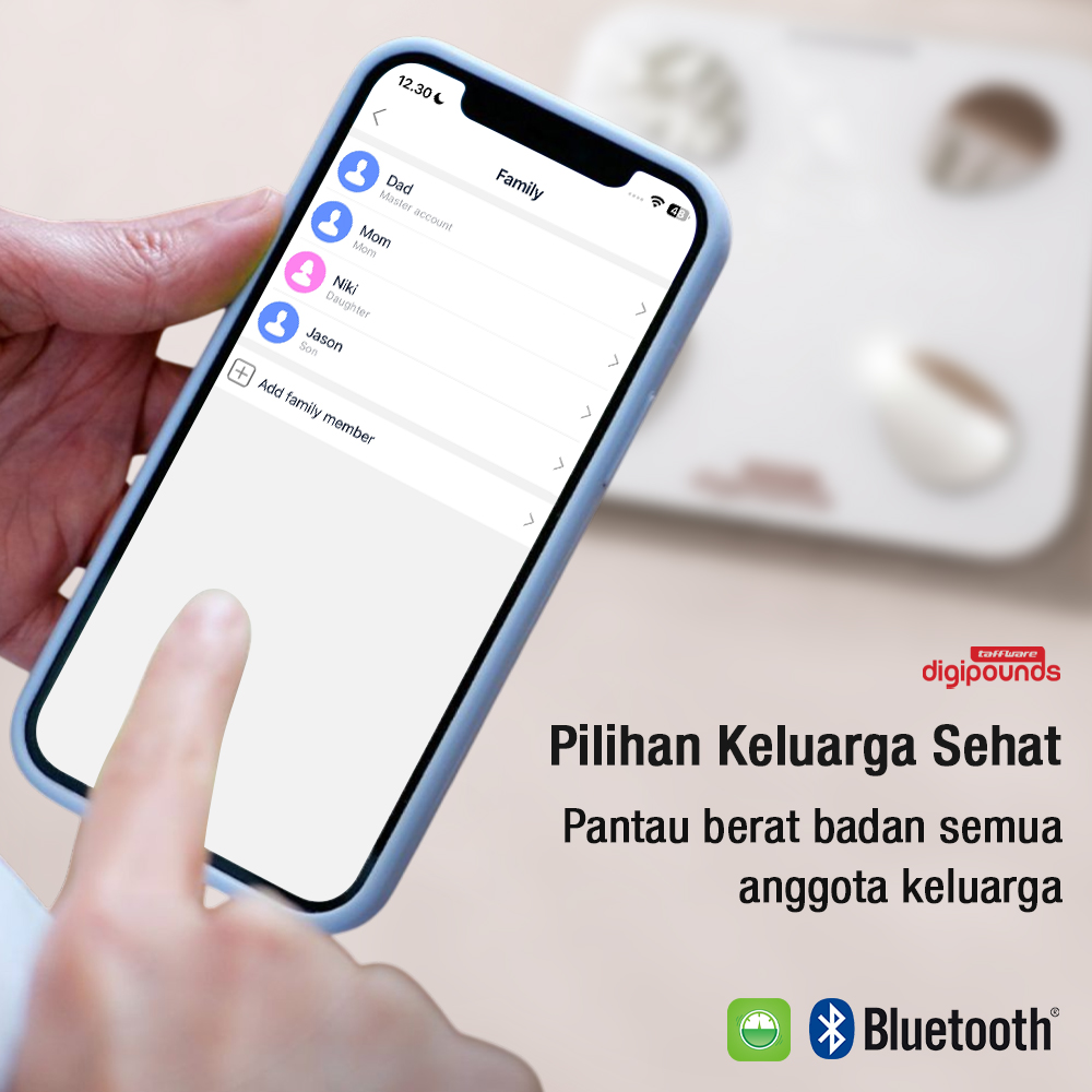 Gambar produk Taffware Digipounds Timbangan Badan Digital Scale Smart App 180kg - FL7081 - 2