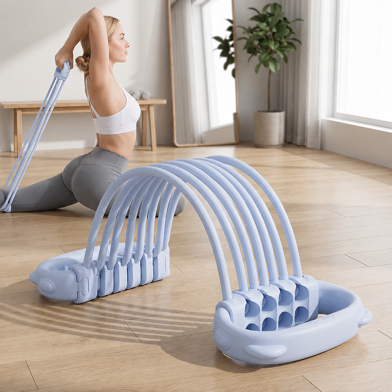 Gambar produk KASO Resistance Band 8 Shaped Elastic Adjustable Yoga Pilates 8 Tube - RD-30 - 5