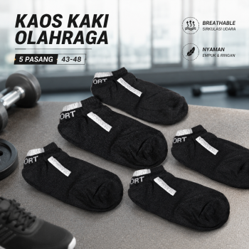 Gambar produk LKWDer Kaos Kaki Ankle Olahraga Anti Bacteria Sock Pria 5 Pasang 43-48 - LK4
