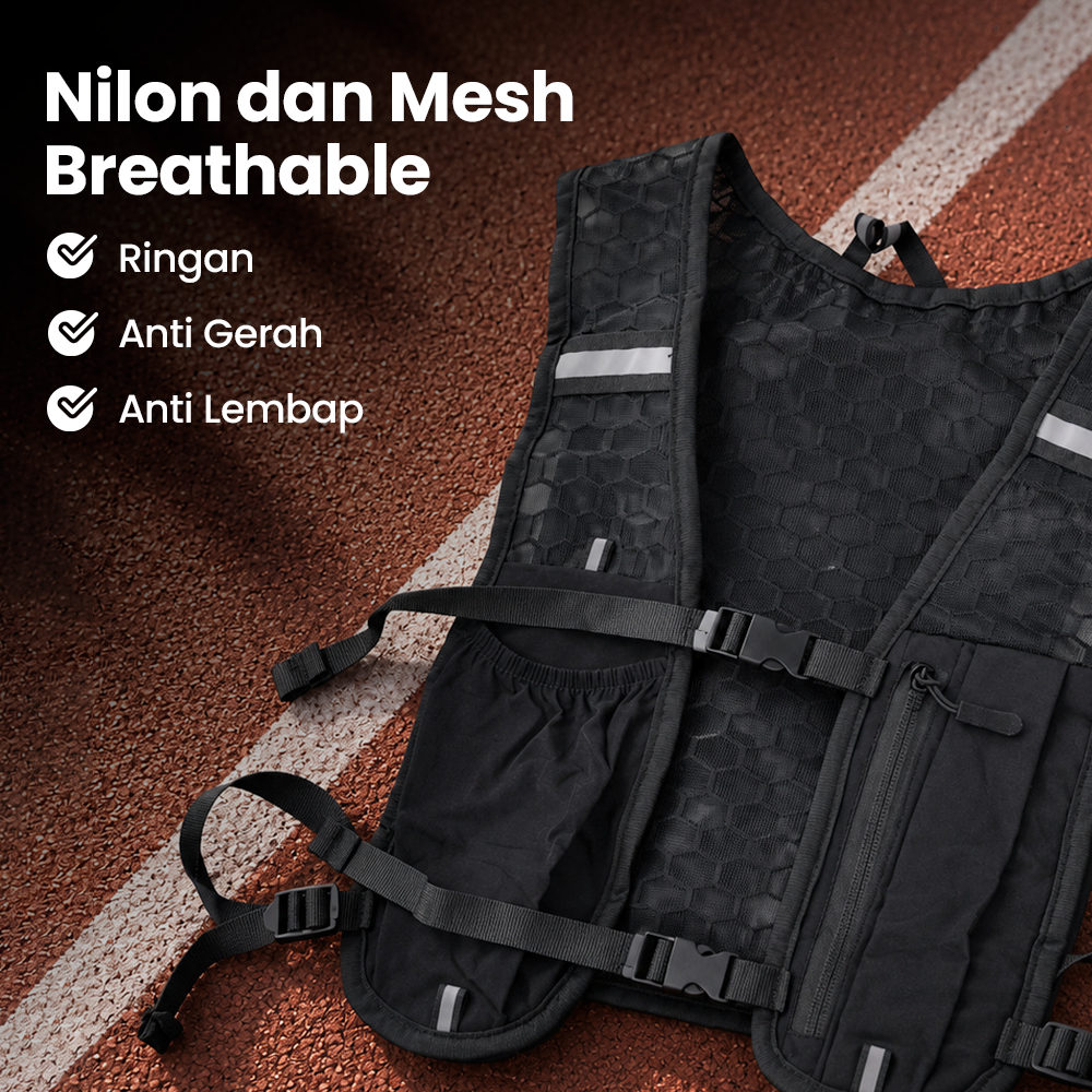 MPP Running Vest Hydrovest Hydration Breathable Rompi Lari Outdoor - WP400 Gambar produk MPP Running Vest Hydrovest Hydration Breathable Rompi Lari Outdoor - WP400 - 5