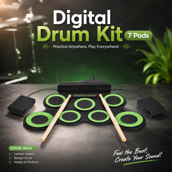 Gambar produk Ammoon Electronic Digital Drum Kit 7 Pads Roll Up USB Power - G3002