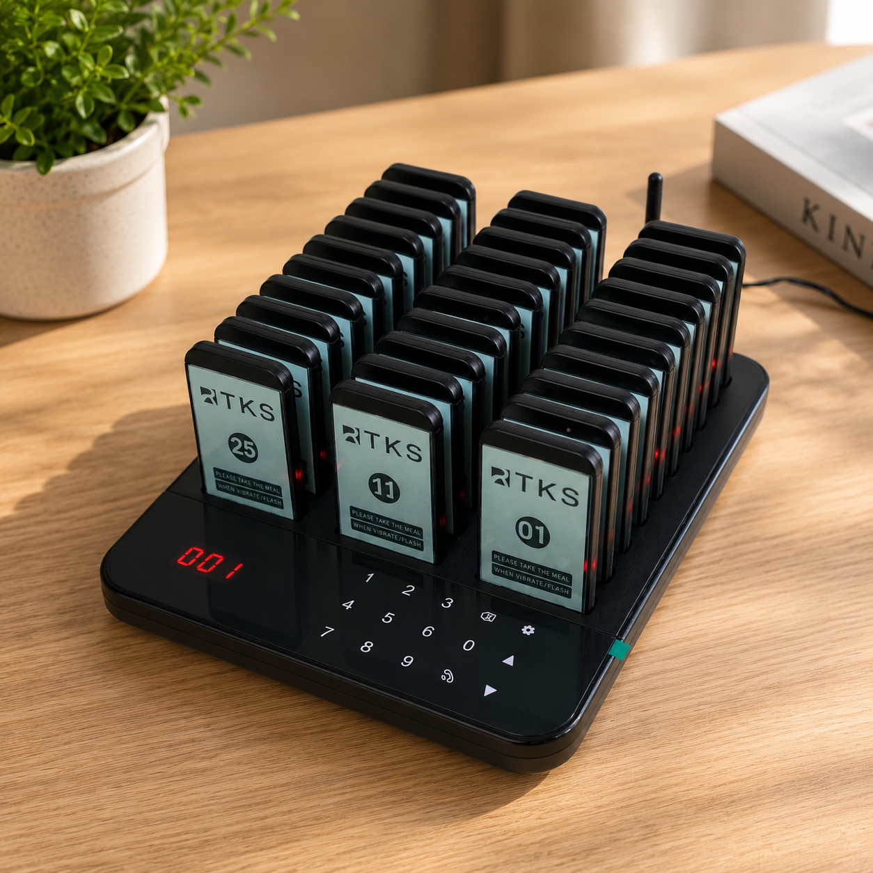 RTKS Wireless Calling System Restaurant Mesin Antrian 30 Pager - QC300 Gambar produk RTKS Wireless Calling System Restaurant Mesin Antrian 30 Pager - QC300 - 3