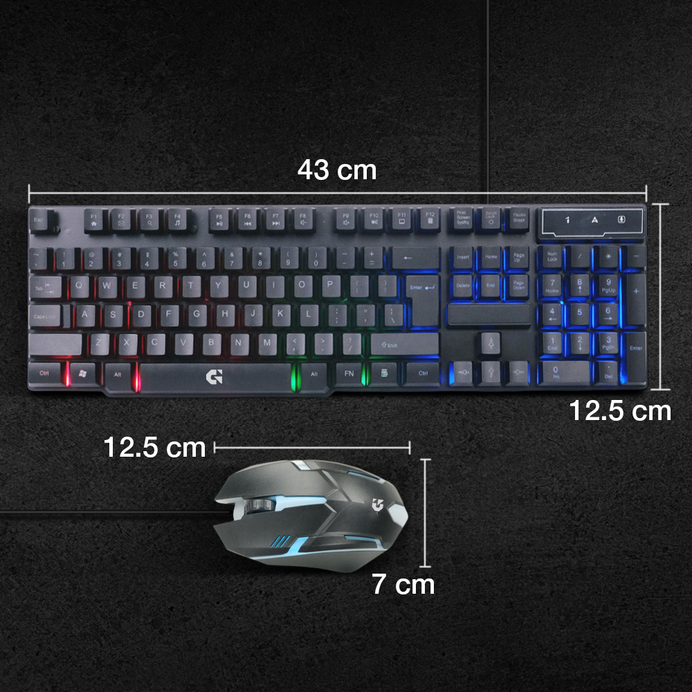 TaffGEAR Gaming Keyboard LED with Mouse - 832 Gambar produk TaffGEAR Gaming Keyboard LED with Mouse - 832 - 6