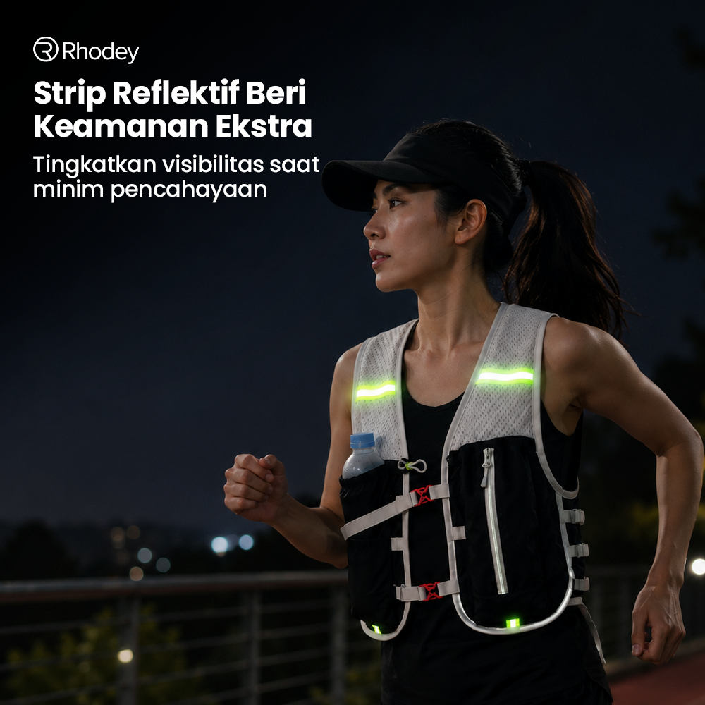Rhodey Running Vest Hydrovest Hydration Breathable Rompi Lari Outdoor - WP500 Gambar produk Rhodey Running Vest Hydrovest Hydration Breathable Rompi Lari Outdoor - WP500 - 4