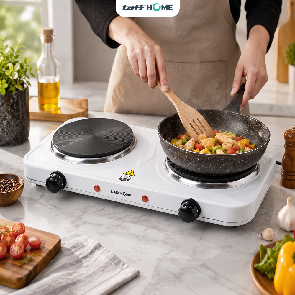 Gambar produk TaffHOME Kompor Listrik 2 Tungku Portable Hot Plate 2000W - H2-2000-04 - 7