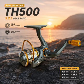 TaffSPORT Reel Pancing TH500 Spinning Fishing Reel 5.2:1 500 - TH-500