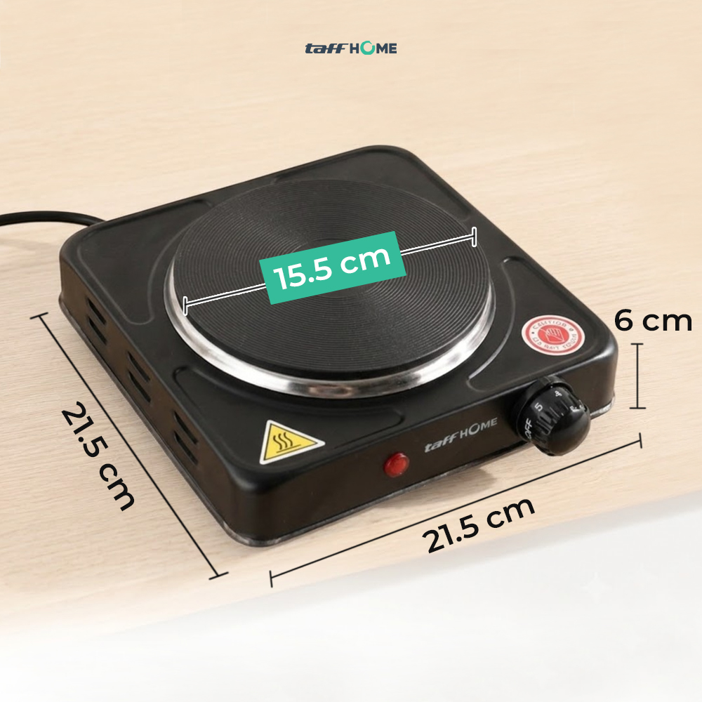 Gambar produk TaffHOME Kompor Listrik 1 Tungku Single Burner Warming Hot Plate 1000W - H1-1000-15 - 7