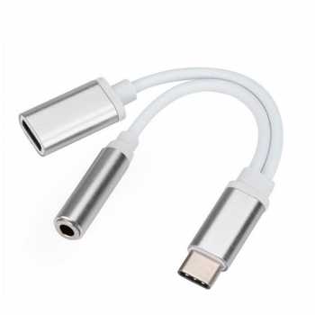Gambar produk Clu 2in1 Kabel Splitter USB Type C to Jack Audio 3.5mm dan Type C - L45 - 2