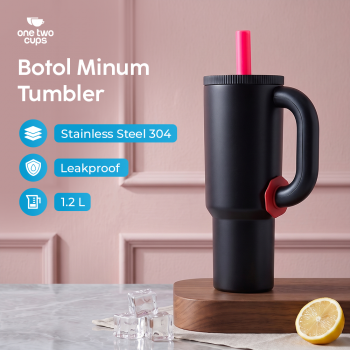 One Two Cups Botol Minum Tumbler Air Panas Dingin Handle Straw 1.2L - YS-1200