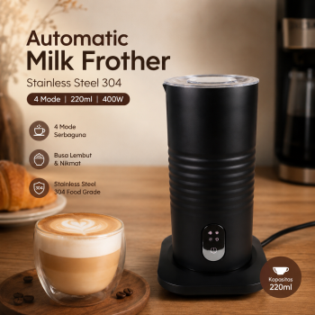Barse Automatic Milk Frother Electric Stainless Steel 4in1 220ml 400W - MF220