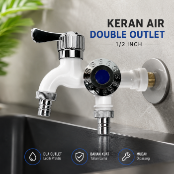 TERRIC Keran Air Faucet Double Water Outlet Mop Pool Multifunctional - TE2
