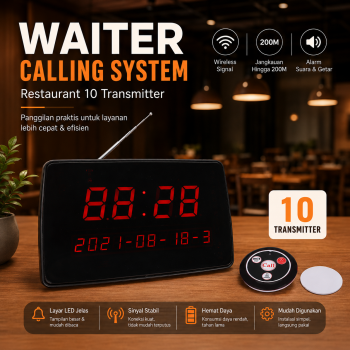 Gambar produk RTKS Waiter Calling System Restaurant LED Display Pager 10 Transmitter - SU-C04