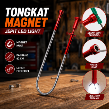 DWORK Tongkat Magnet Jepit Fleksibel Claw Pickup Tool 62cm with Light - GJ20