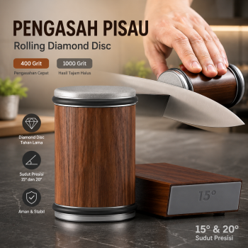 BYHOUSE Pengasah Pisau Rolling Sharpener Diamond 2 Angles - YH20