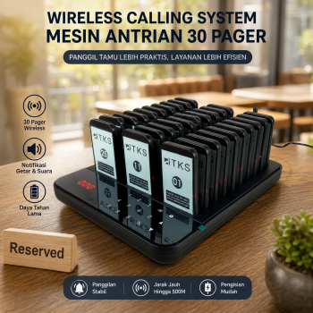 RTKS Wireless Calling System Restaurant Mesin Antrian 30 Pager - QC300