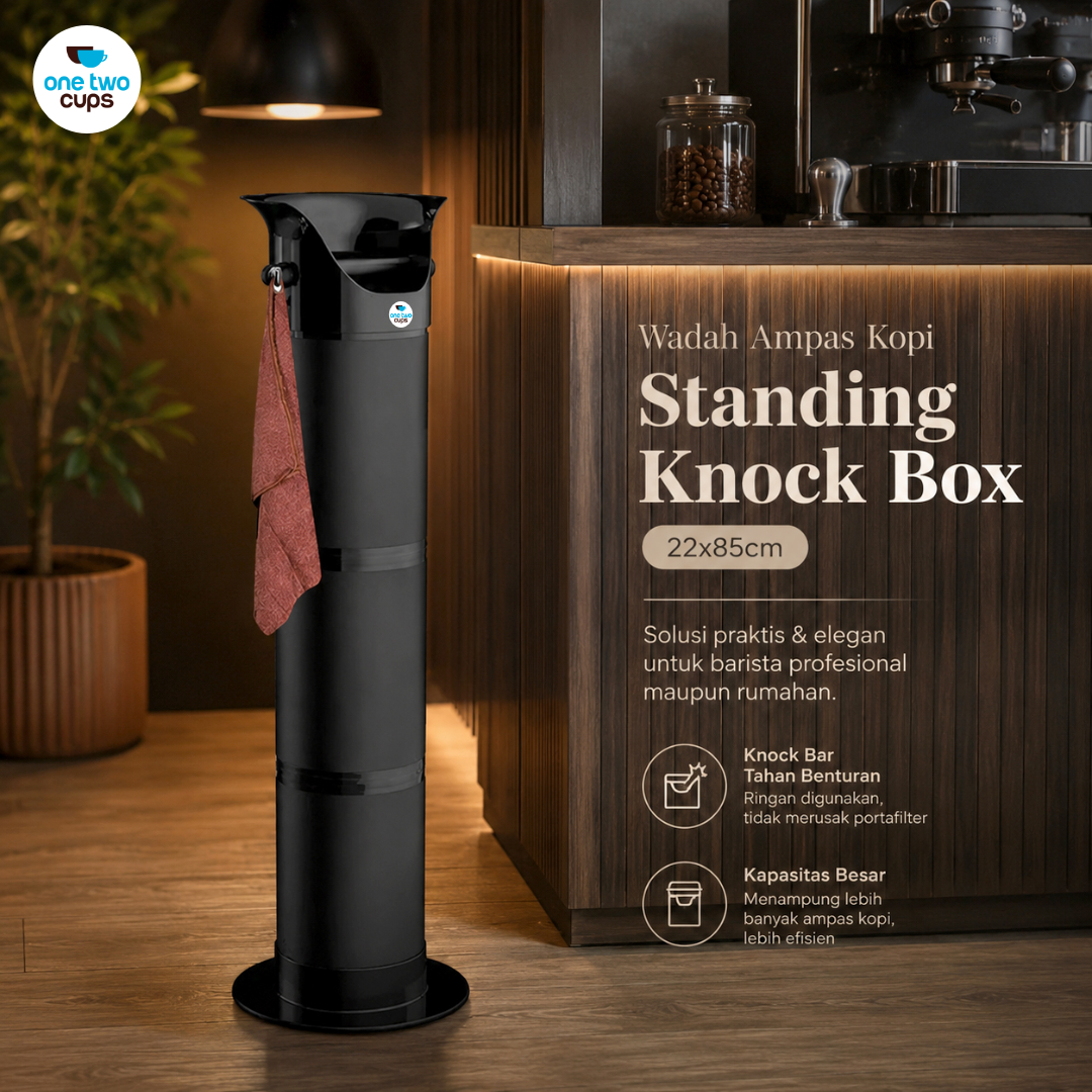 One Two Cups Wadah Ampas Kopi Standing Coffee Knock Box 22x85cm - Y-200 Gambar produk One Two Cups Wadah Ampas Kopi Standing Coffee Knock Box 22x85cm - Y-200 - Utama
