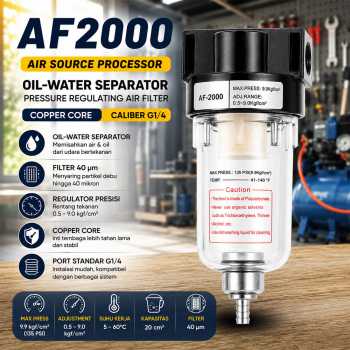 HAB Filter Pneumatic Separator Regulator Kompresor Fiber Core G1/4 - Black
