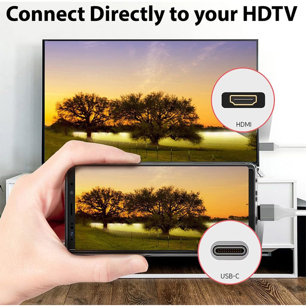 Gambar produk FSU Kabel Konverter USB Type C to HDMI 4K 30Hz 200cm - VUH-05 - 6
