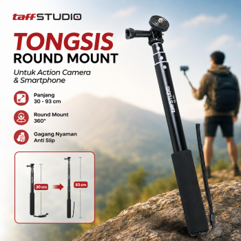 Gambar produk TaffSTUDIO Tongsis Monopod Round Mount for Action Cam Smartphone - SS-101