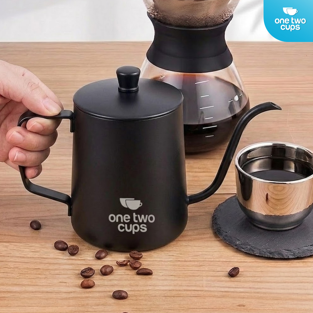 One Two Cups Teko Kopi Leher Angsa Gooseneck Pour Over Drip Kettle 350ml - HS-52 Gambar produk One Two Cups Teko Kopi Leher Angsa Gooseneck Pour Over Drip Kettle 350ml - HS-52 - 5