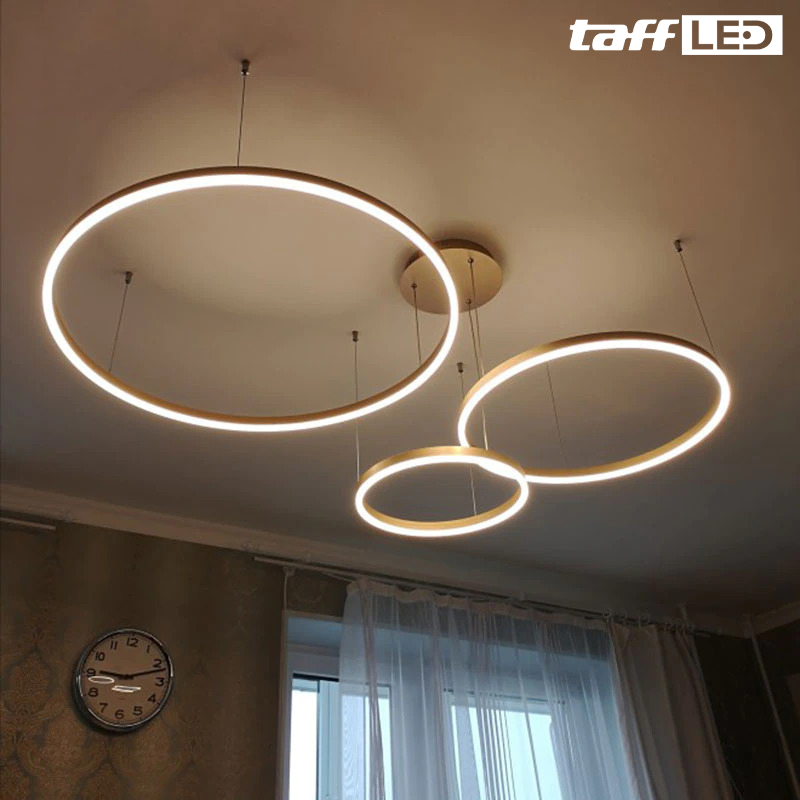 TaffLED Lampu Gantung Hias Modern Ceiling Light 3 Ring 90W 2 Color - M235 Gambar produk TaffLED Lampu Gantung Hias Modern Ceiling Light 3 Ring 90W 2 Color - M235 - 3