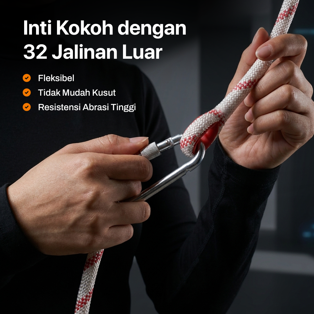 Gambar produk Tali Paracord Tenda Outdoor Rope Steel Buckle 12mm 20M - SC12 - 1