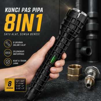 JIGONG Kunci Pas Keran Wastafel Pipa Ledeng Wrench Faucet Sink 8in1 - JG5236