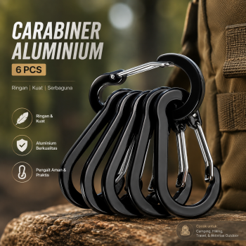Gambar produk Taffware Gantungan Karabiner Carabiner Aluminium Snap Clip Lock 6 PCS - ST15