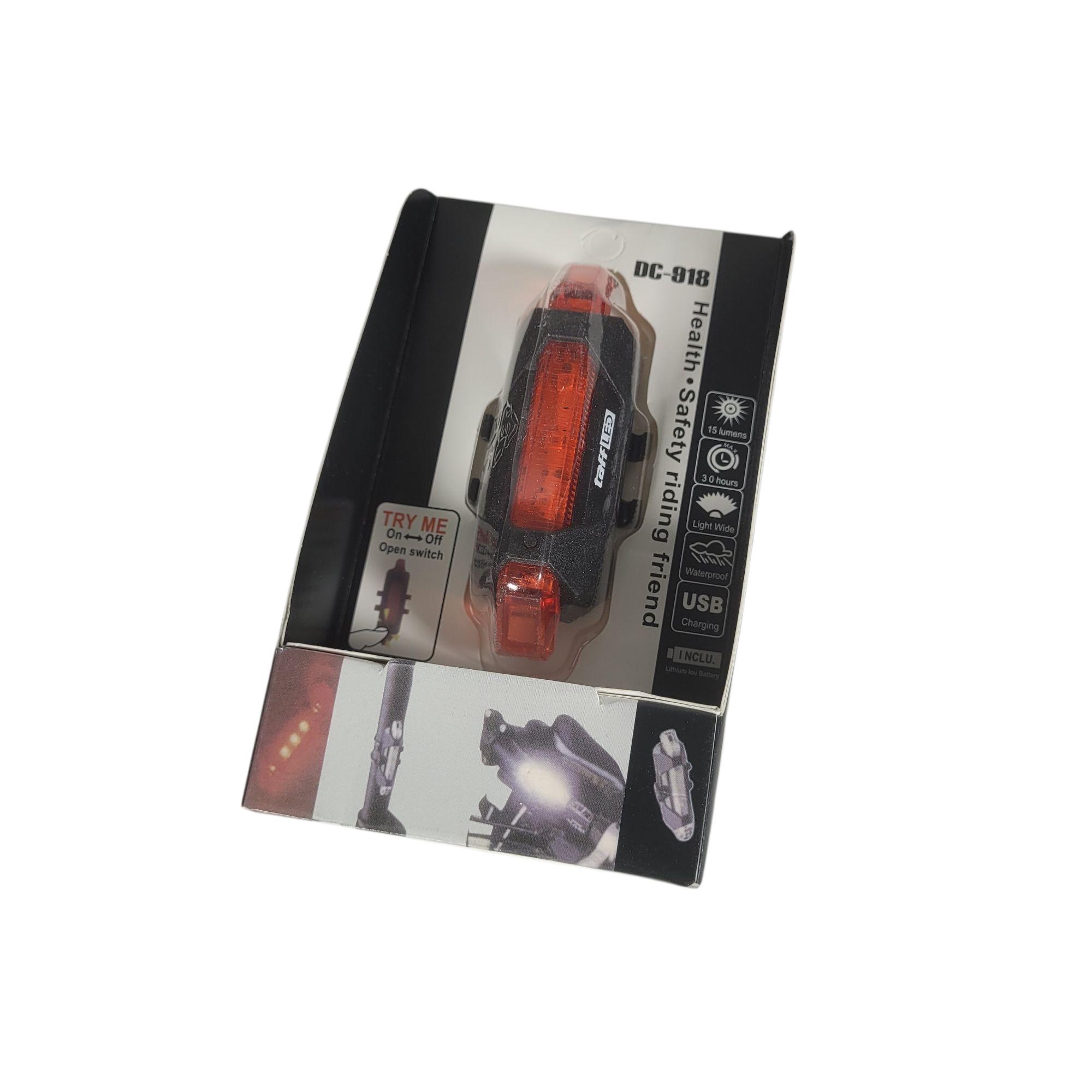 TaffLED Lampu Belakang Sepeda LED Rechargeable Tail Light 15 Lumens - DC-918 Gambar produk TaffLED Lampu Belakang Sepeda LED Rechargeable Tail Light 15 Lumens - DC-918 - Kemasan