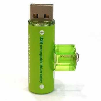 Gambar produk PIN Baterai Isi Ulang AA Rechargeable USB 1500MwH 1.5V 4 PCS - MB240 - 2