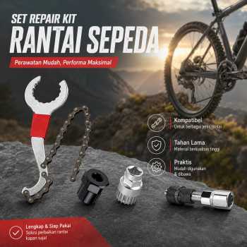 TaffSPORT Set Repair Kit Rantai Sepeda Kunci Crank and Sprocket - BT2919