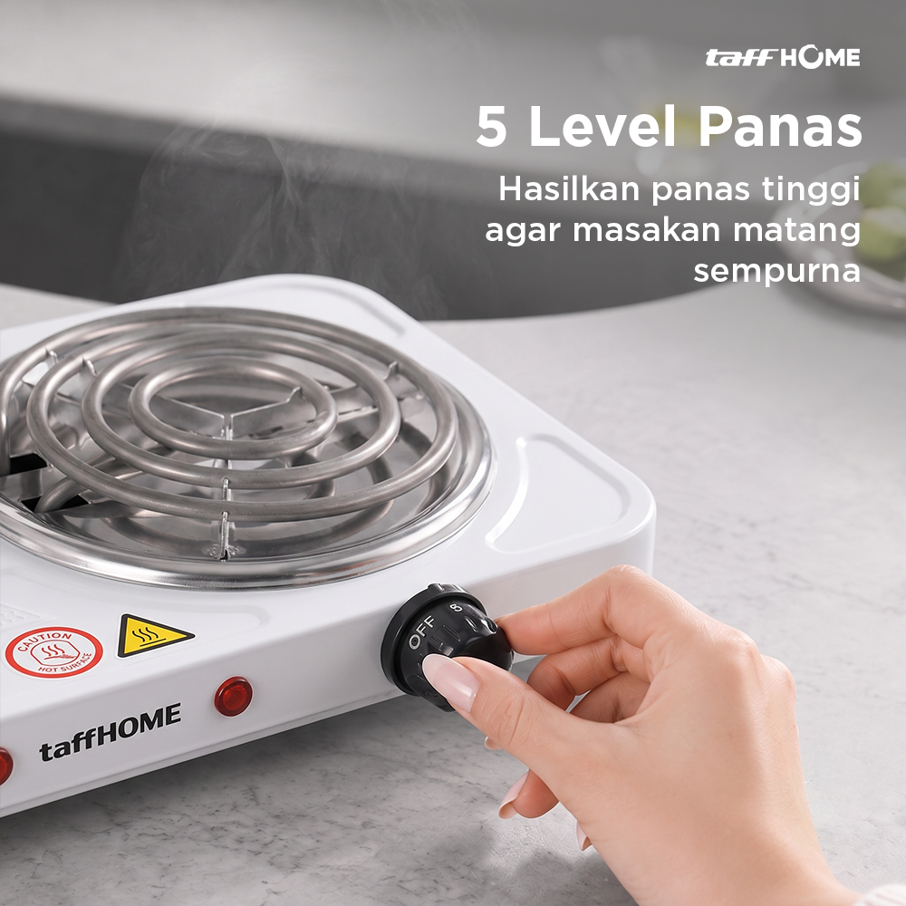 Gambar produk TaffHOME Kompor Listrik 2 Tungku Portable 5 Gear Coil Hot Plate 2000W - C2-2000-20 - 3