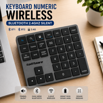 Taffware Keyboard Numeric Numpad Wireless Bluetooth 2.4GHz Silent - K35