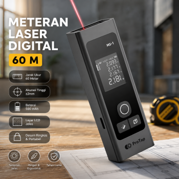 ProTap Meteran Laser Digital Distance Meter Rangefinder Portable 60M - MS-1