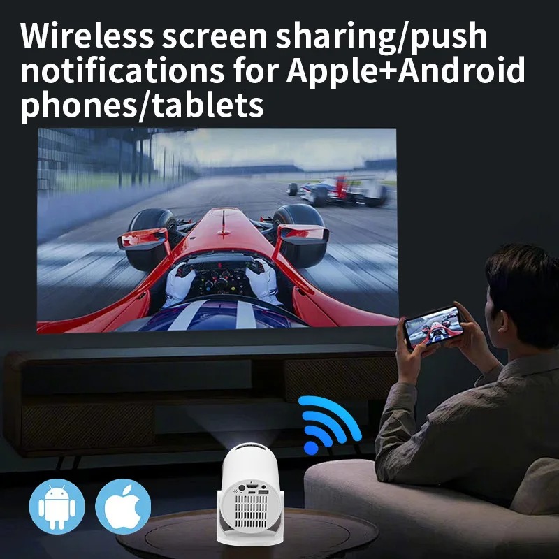Gambar produk Rotundity Proyektor Mini Portable Android 11 WiFi 480P 150 ANSI - HY200 - 3
