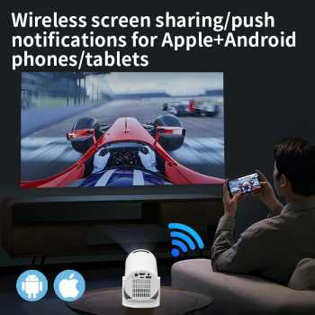 Gambar produk Rotundity Proyektor Mini Portable Android 11 WiFi 480P 150 ANSI - HY200 - 3