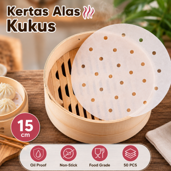 STRIM Kertas Alas Kukus Dimsum Bakpau Food Grade Non Stick 50 PCS - BK-10
