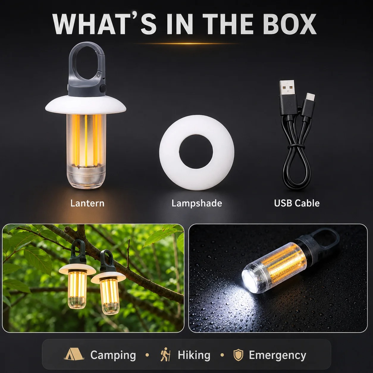 Gambar produk XFIRE Lampu Camping Senter Gantung Lantera 5 Mode 2in1 Color 600mAh - YY-17 - 7