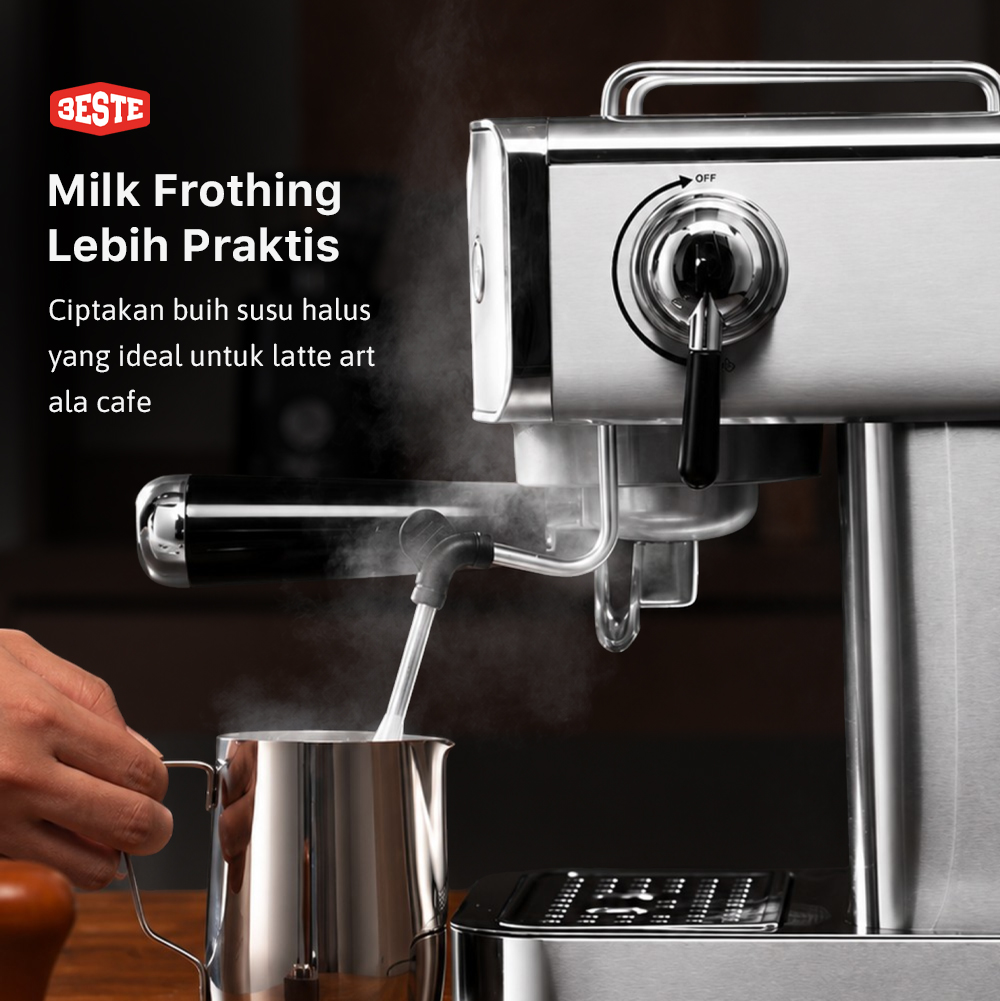 Gambar produk Trieste Mesin Kopi Espresso Coffee Maker Frothing 20 Bar 1.2L 1150 W - CM-601G - 4