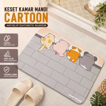 TaffHOME Keset Kamar Mandi Cartoon Anti Slip Diatomite 40x60cm - LA60