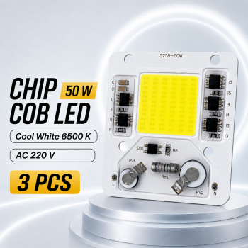 TaffLED Chip LED Lampu COB Floodlight Spotlight 6500K 220V 50W 3 PCS - COB5258-AC220-50