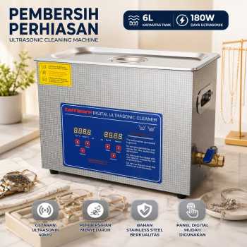Gambar produk Taffware Pembersih Perhiasan Ultrasonic Cleaning Machine 180W 6L - KZ-D6