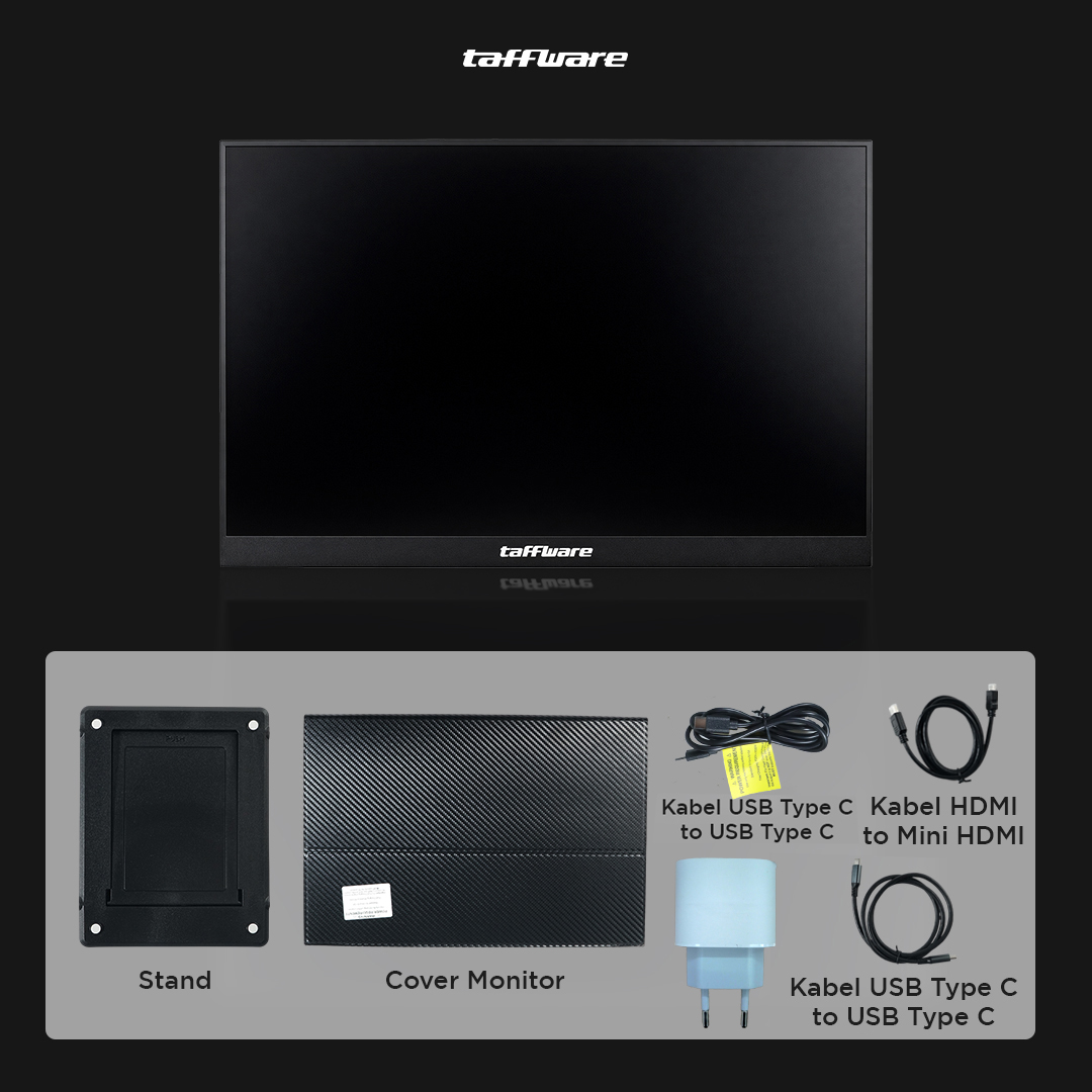 Gambar produk Taffware Portable Monitor 16 Inch IPS QHD 2.5K 60Hz Type C Mini HDMI - 1600XTS - 8