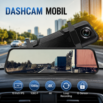 Gambar produk Taffware Dashcam Mobil Depan Belakang Dual Lens 10 Inch IPS 1080P 4K - YX5100