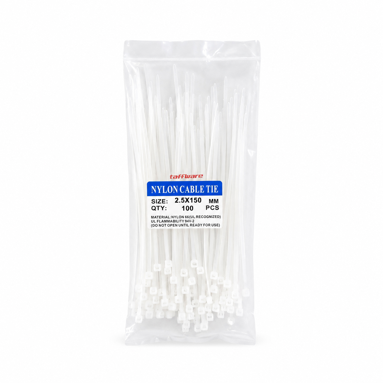 Gambar produk Taffware Kabel Ties Cable Nylon Multifunction 100 PCS 2.5x150mm - YQ835 - Kemasan
